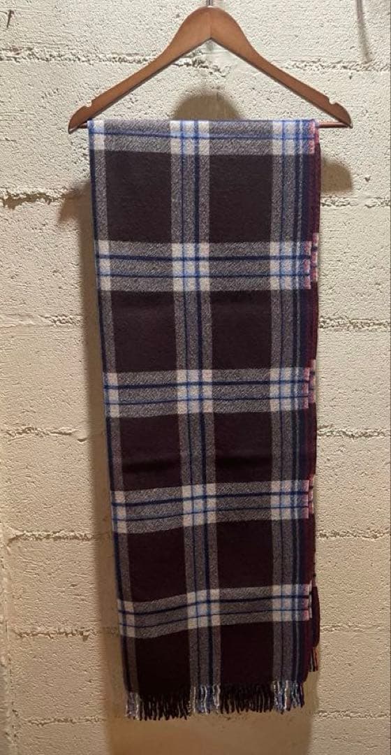 新品45R上質アルル強縮絨のストール大判　暖か35200円