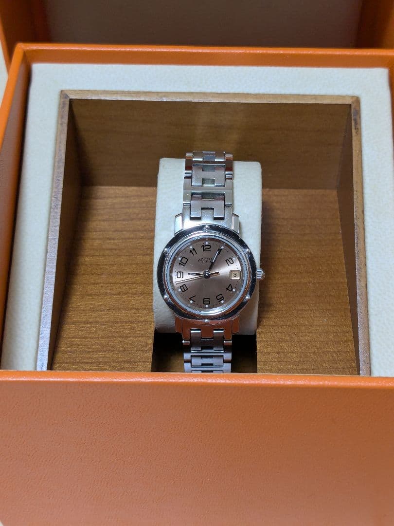 HERMES クリッパー CL4.210 文字盤ピンク