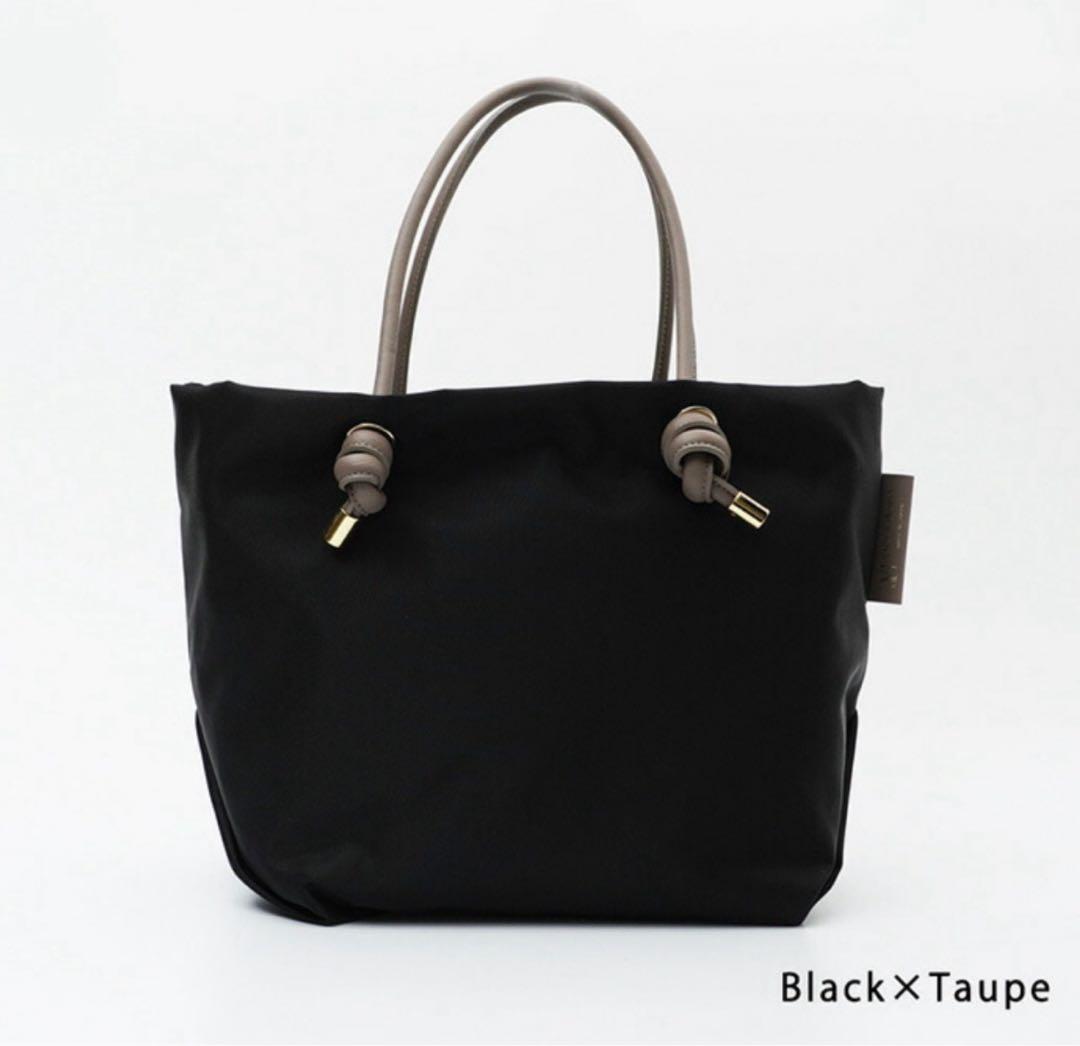 ヴィオラドーロ　ビアンカ　M ブラックXトープ　トートバッグ　ノットハンドル