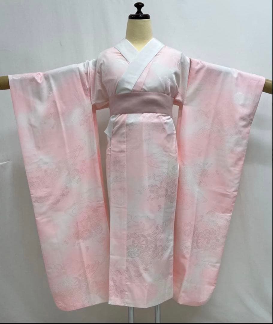 振り袖　フルセット　長襦袢付　ブランド　金彩加工　刺繍入り　銀通　成人式　735