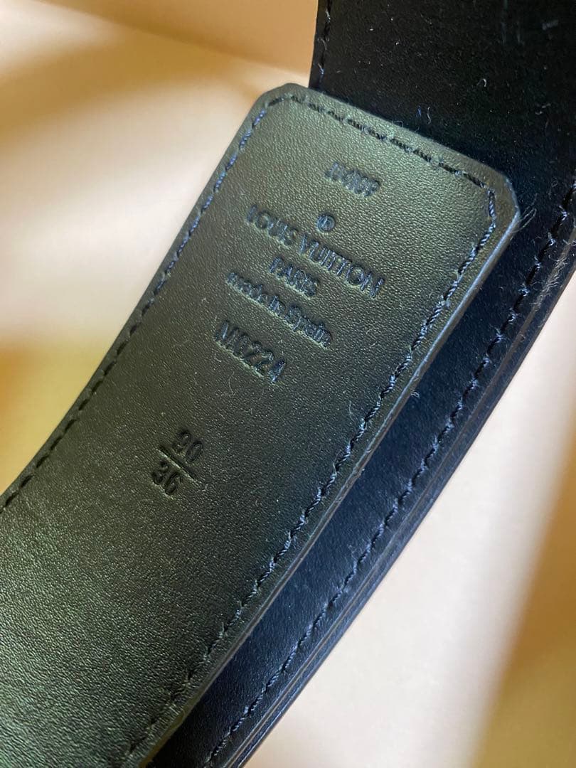 Louis Vuitton ホワイトレザーベルト 85/34 リバーシブル