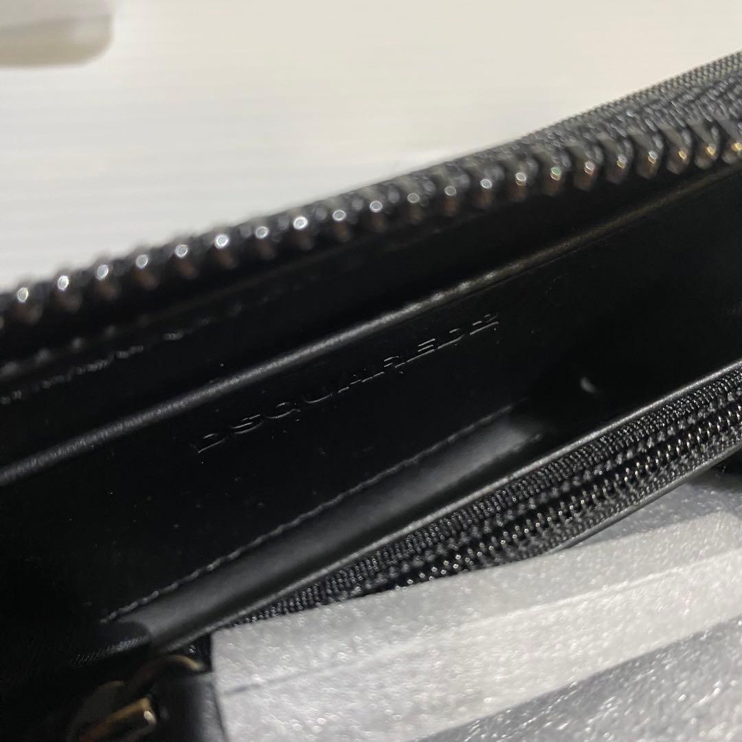 【未使用品】Dsquared2　ロゴジップミニウォレット　ブラック×カーキ