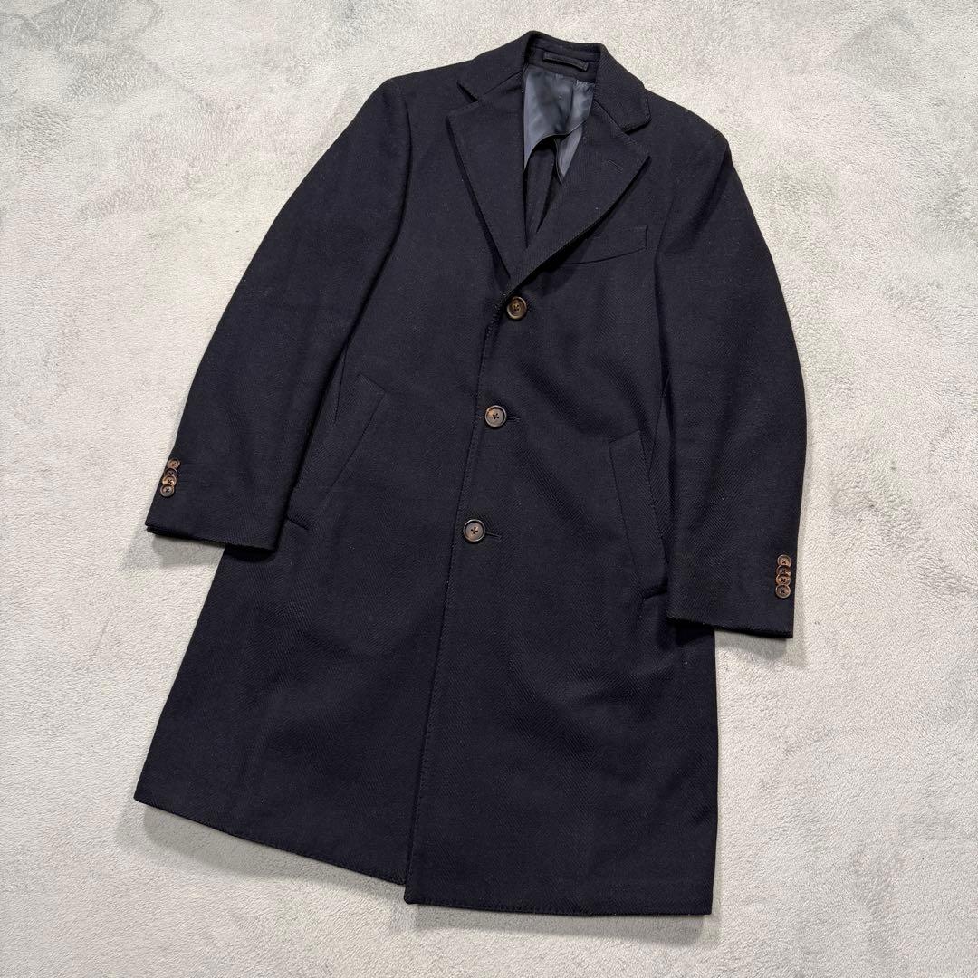 ラルディーニ　チェスターコート　ネイビー　46サイズ