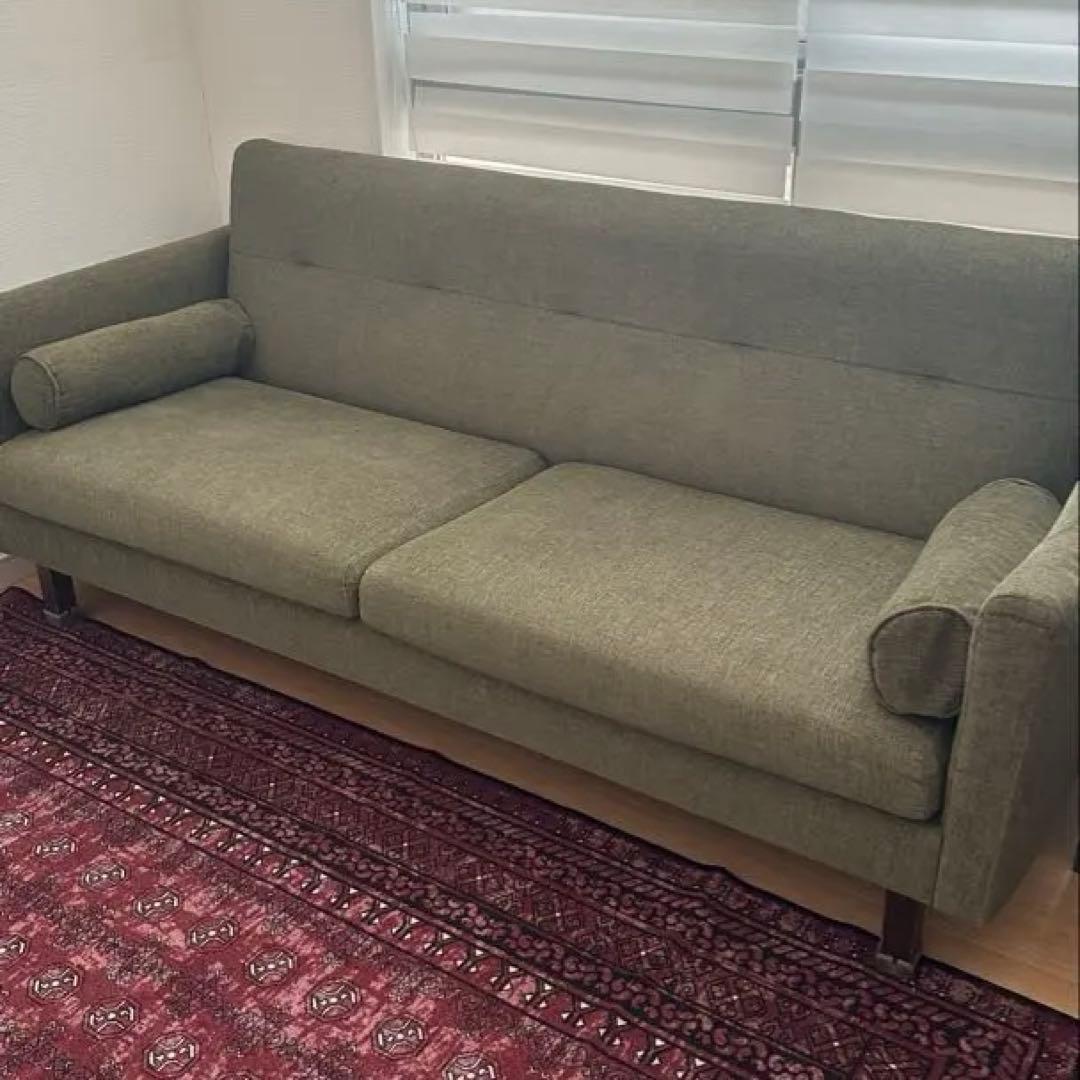 NOYES ノイエス オリーブグリーン 3人掛けソファ 引き取り歓迎【東京都】