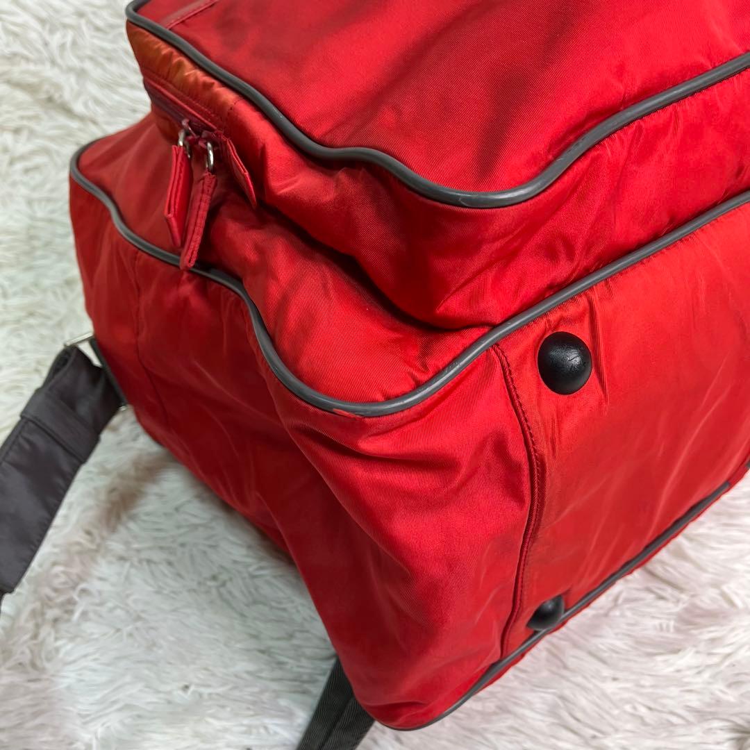 希少色✨プラダスポーツ　PRADA ボストンバッグ　トラベル　旅行　大容量　赤