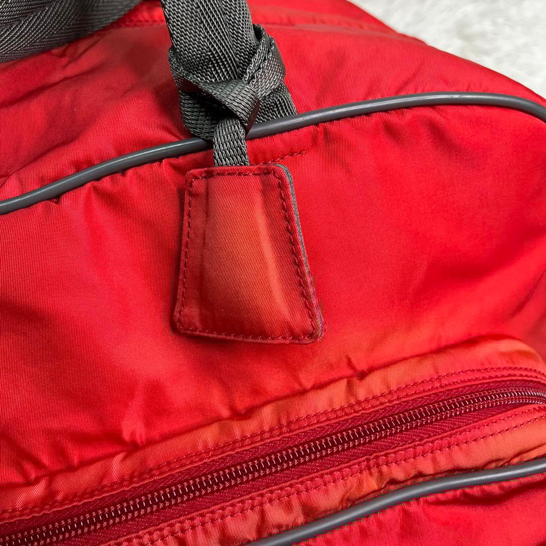 希少色✨プラダスポーツ　PRADA ボストンバッグ　トラベル　旅行　大容量　赤