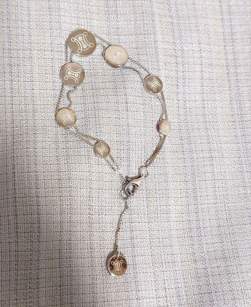 CELINE◆セリーヌシルバーロゴチャームブレスレット