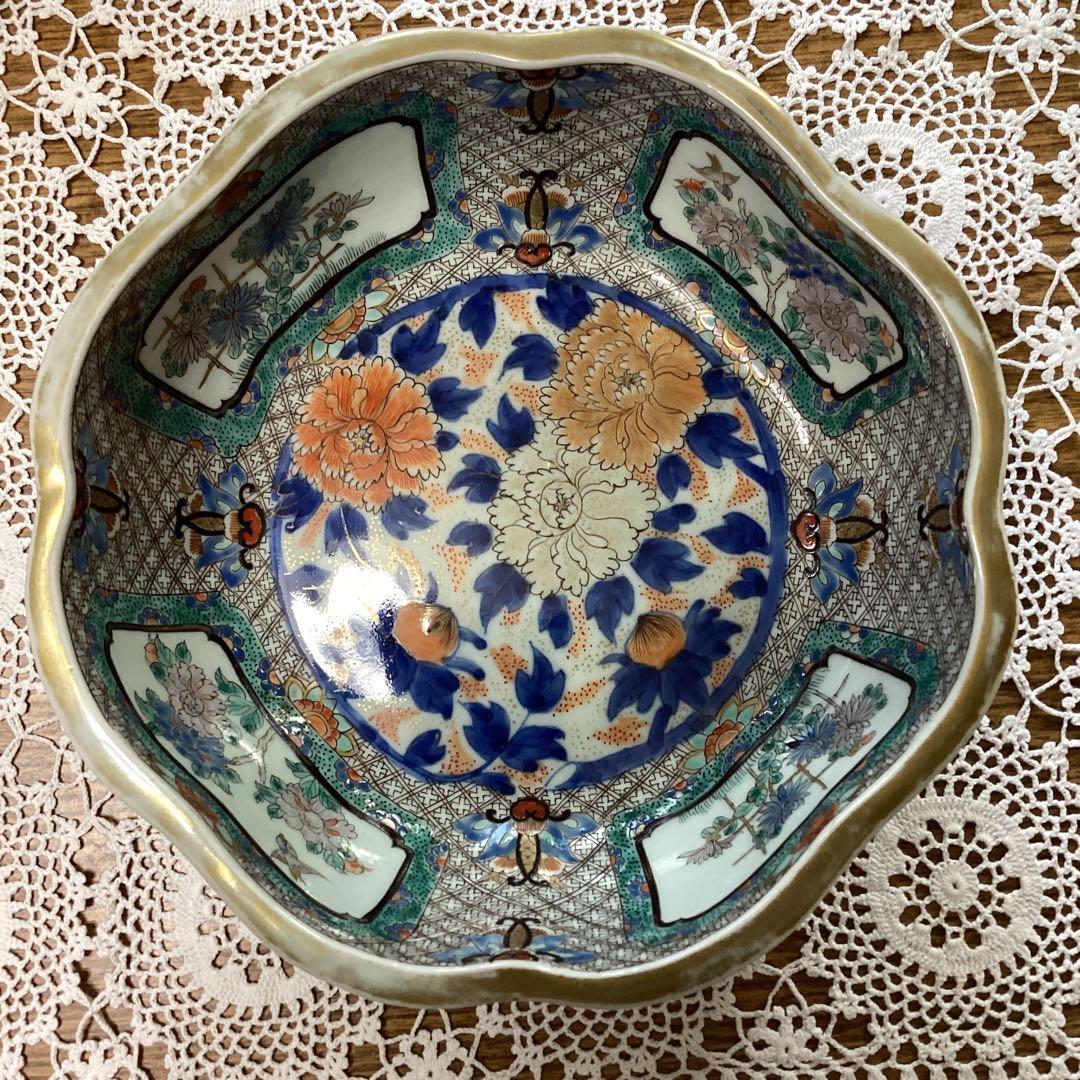 k18 菱形菱柄鉢　　木箱　年代物