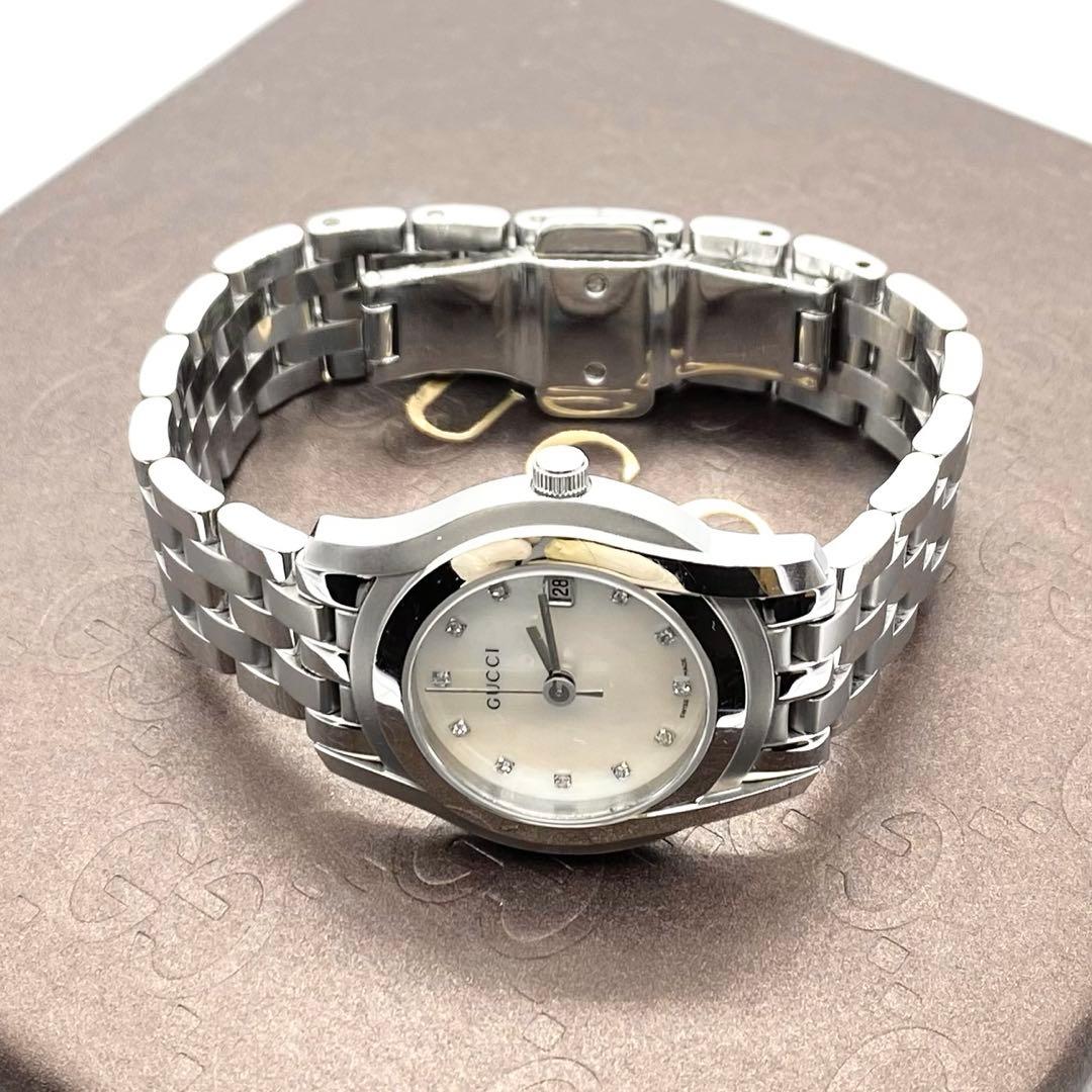 極良品☆稼働　GUCCI　新品電池　11Pダイヤ　5500L レディース腕