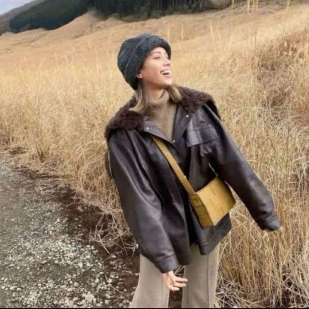 IRENE FUR HOODED LEATHER JACKETアイレネ