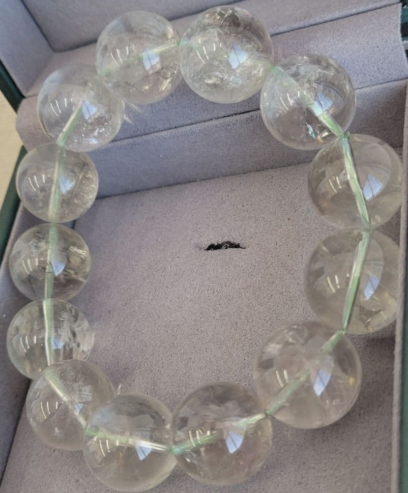 ！秘蔵極上石！究極入手困難！ウラル産！激レア！グリーンレムリアン水晶ブレスレット