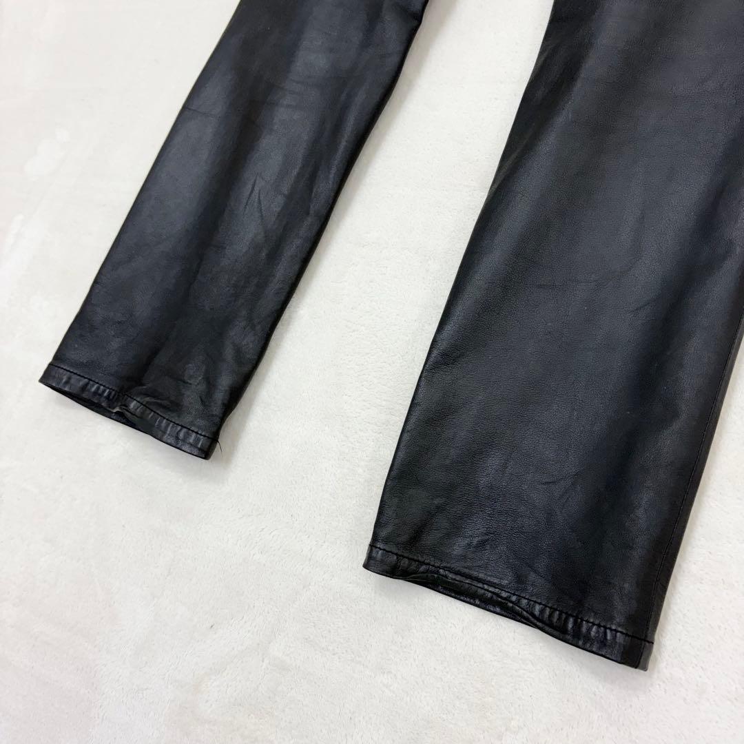 美品✨ポールスミス　メンズレザーパンツ　超柔らか羊革　ラムレザー　希少XL 黒