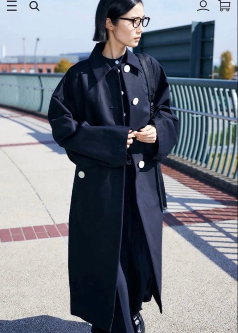 エンフォルド SOUTIEN-COLLAR COAT ネイビー　38