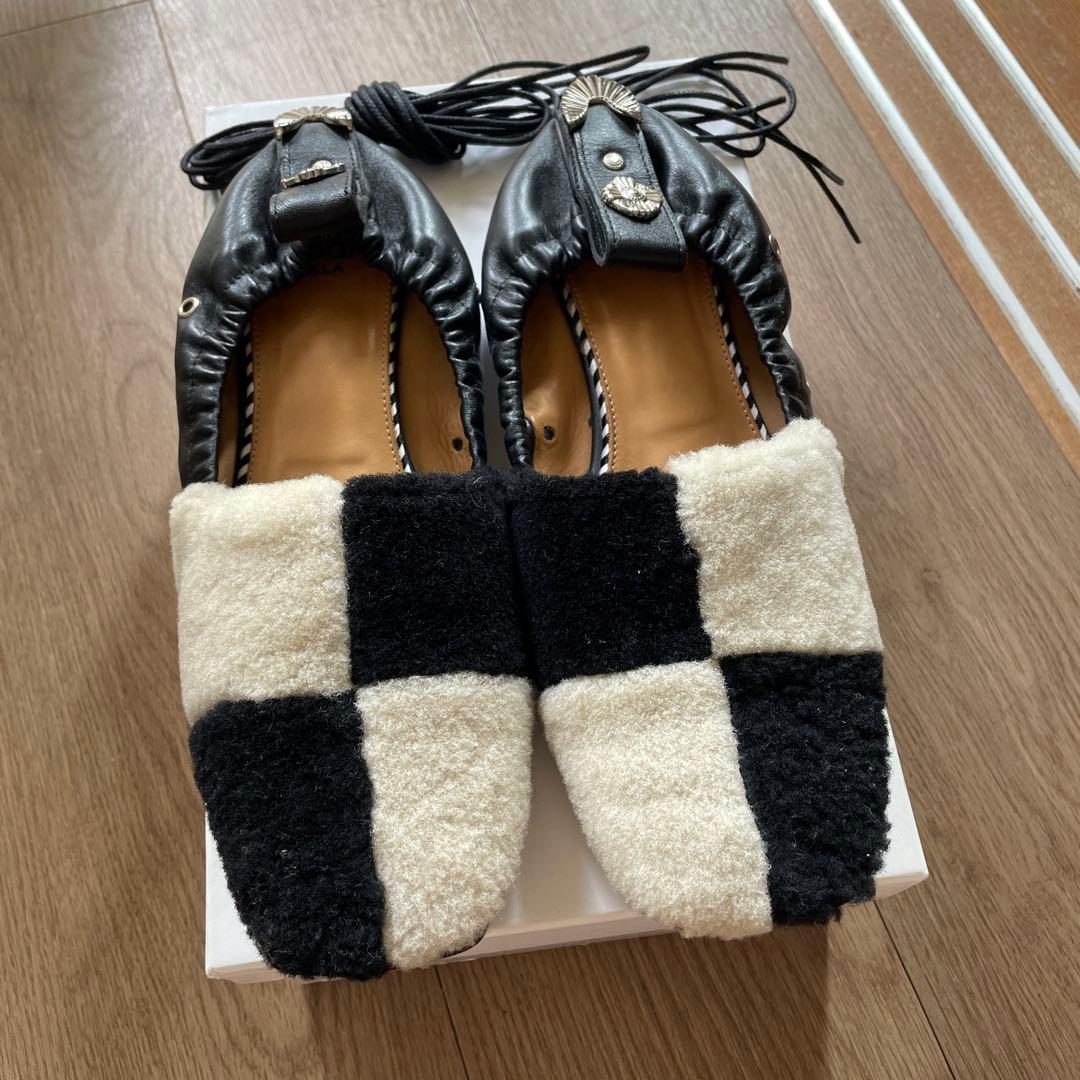TOGA PULLA ファーフラットシューズ 38