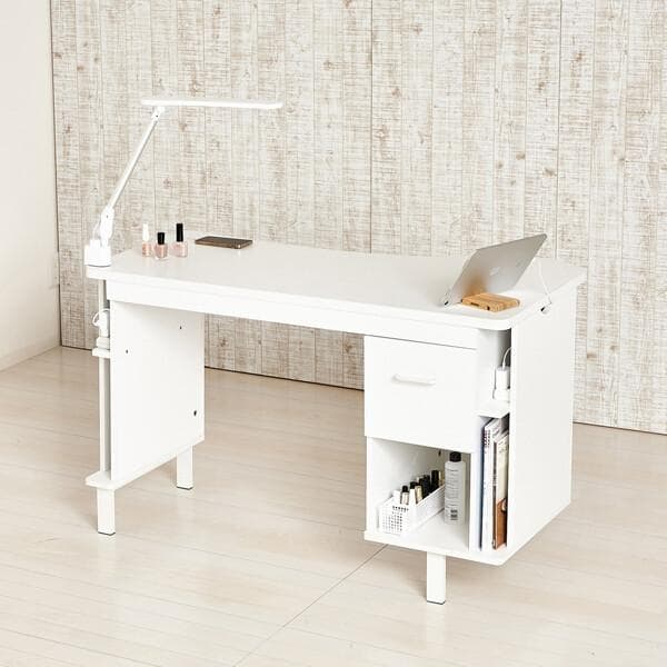 ネイルデスク　W1400　対面式デスク　大量収納　メラミン素材　おしゃれデザイン