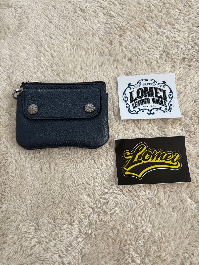 小物 LOMEI Zipper Compact Wallet NAVY BLUE