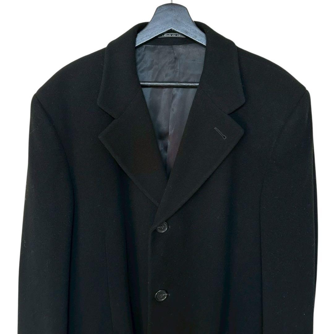 FENDI フェンディ ウール100% チェスターコート 黒 48 イタリア製