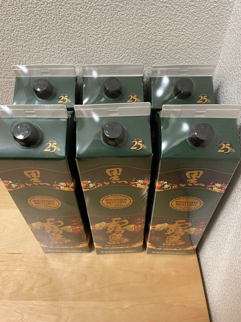 【新品未開封】黒霧島 パック 25度 芋焼酎 1800ml × 6本 1.8L