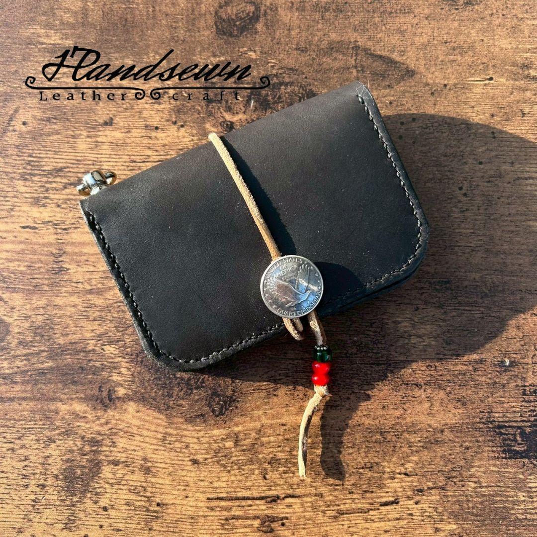 ハンドメイド　コンチョ　ハーフトラッカーウォレット