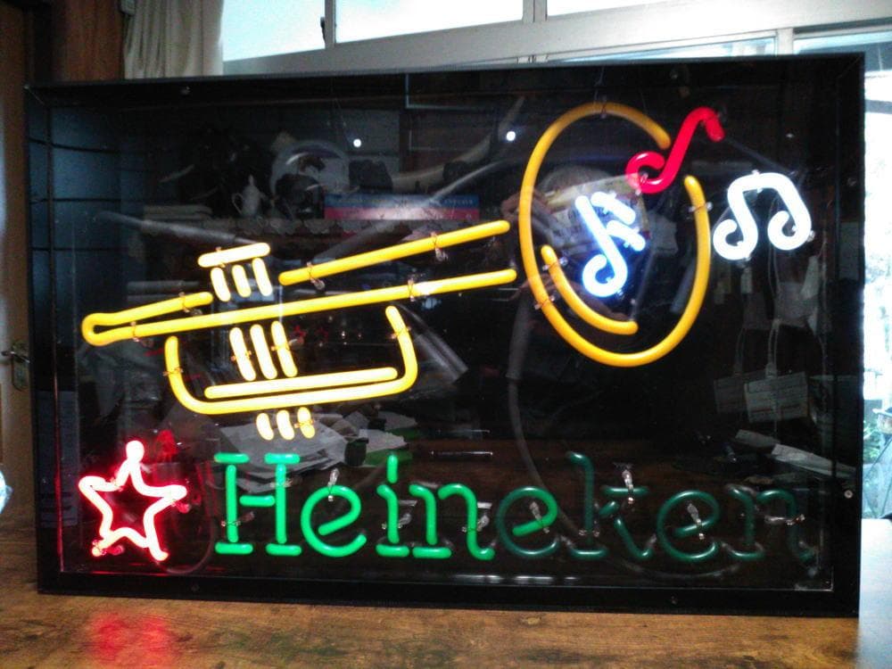 ビンテージ│ハイネケン│トランペット│ネオンサイン│音符ネオン