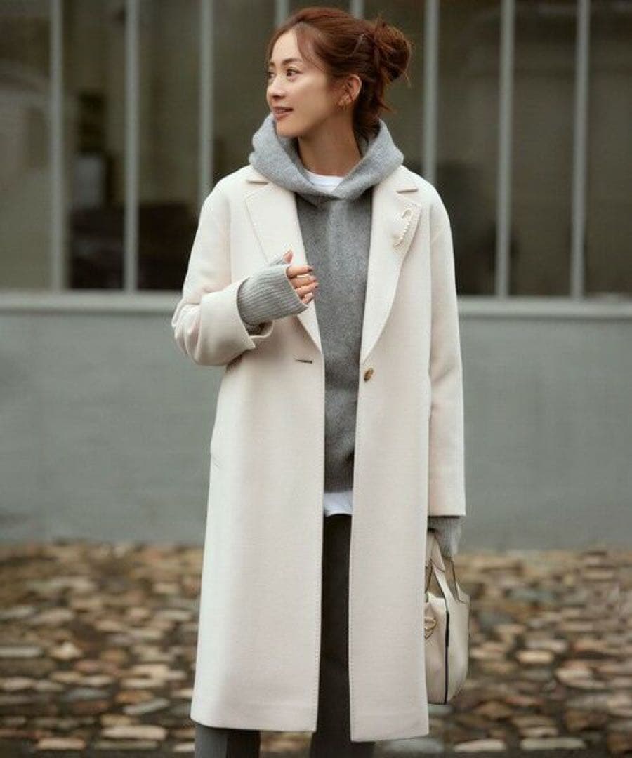 【滝沢眞規子さん着用】23区　ウールカシミヤビーバー チェスター コート