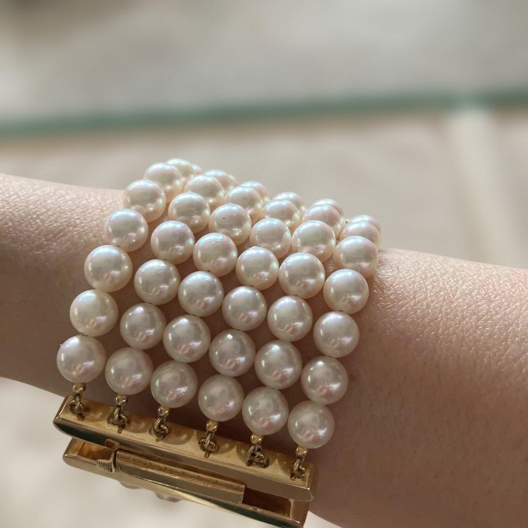 K18 アコヤパール6段ブレスレット