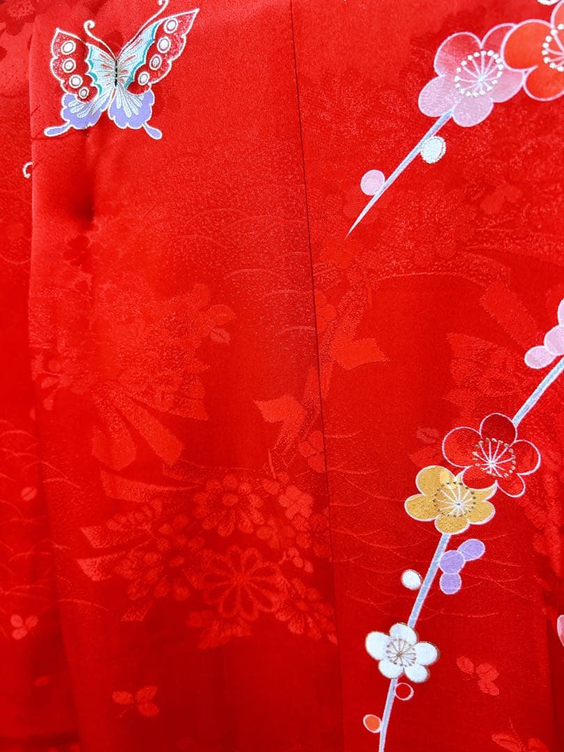 王道!!正絹赤系♡七五三　7歳　女の子　フルセット　一式　黒