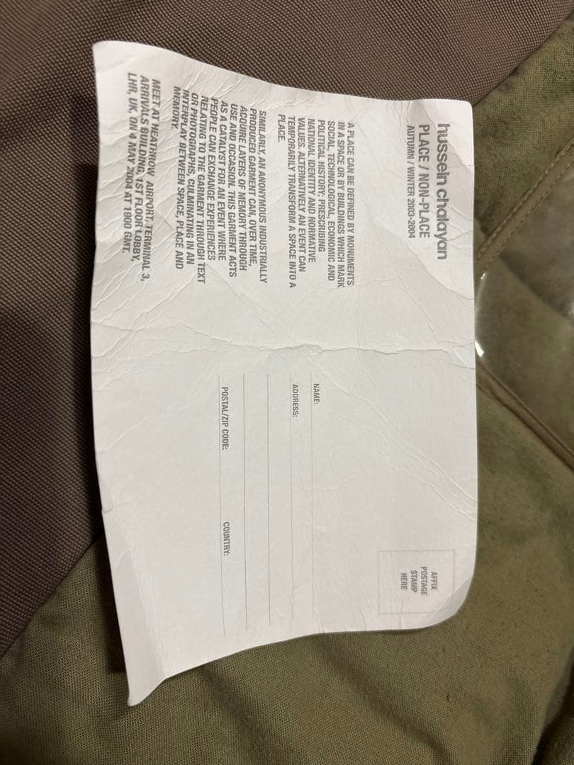 Hussein Chalayan AW03 手紙付アーカイブコート 46