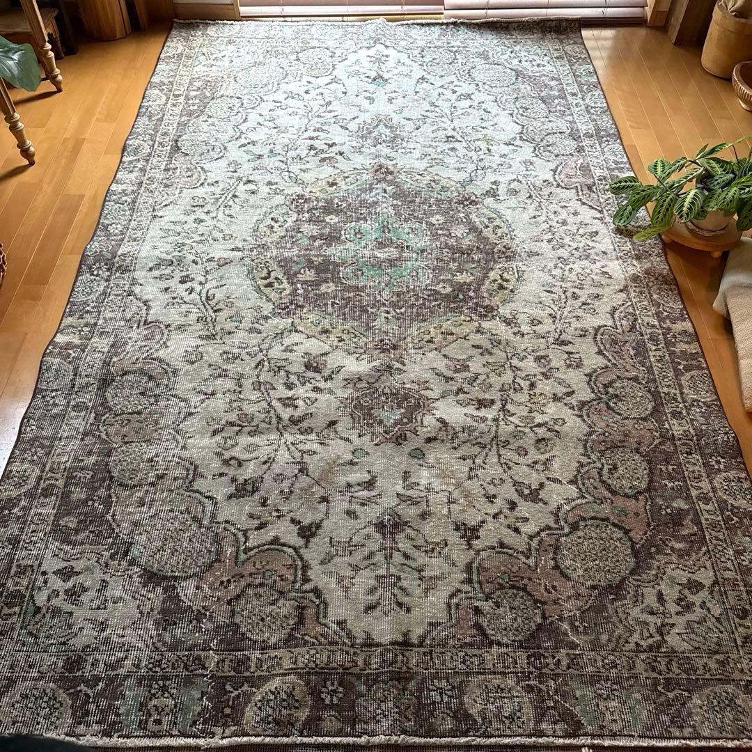 超大判163×263メダリオン　王道ボタニカル　トルコヴィンテージラグ