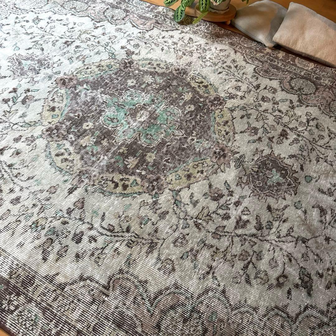 超大判163×263メダリオン　王道ボタニカル　トルコヴィンテージラグ