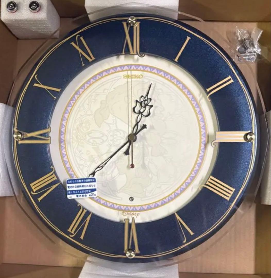 セイコークロック　ディズニー掛時計　美女と野獣 FS516L 電波掛時計