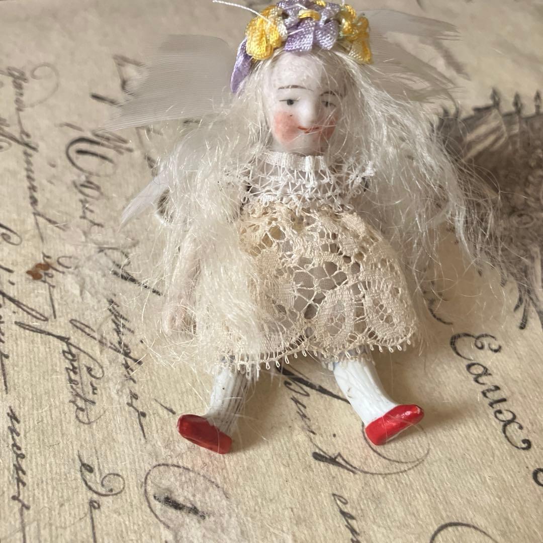 ドイツアンティークミニョネット　妖精さん　羽、紐付き　レア