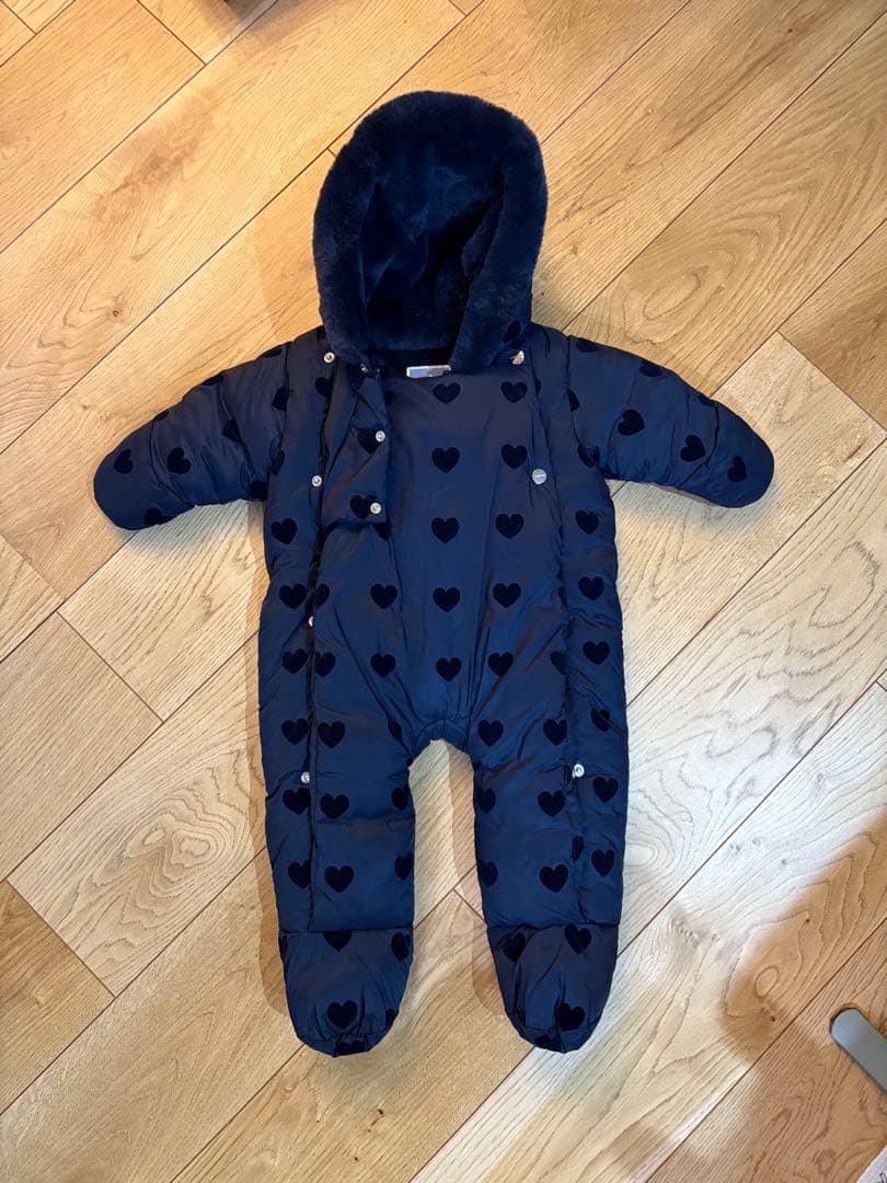 【未使用】jacadi ハート柄ネイビーアウター