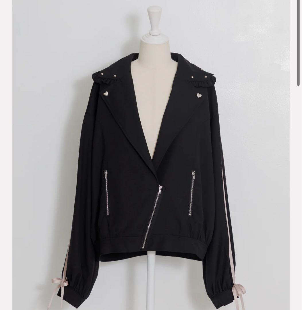 pium スタッズカラーオーバーサイズライダース