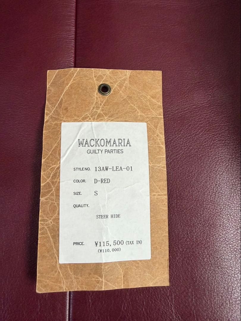 大特価‼️ ワコマリア　シングルライダース　レザー　leather レッド　ダブル