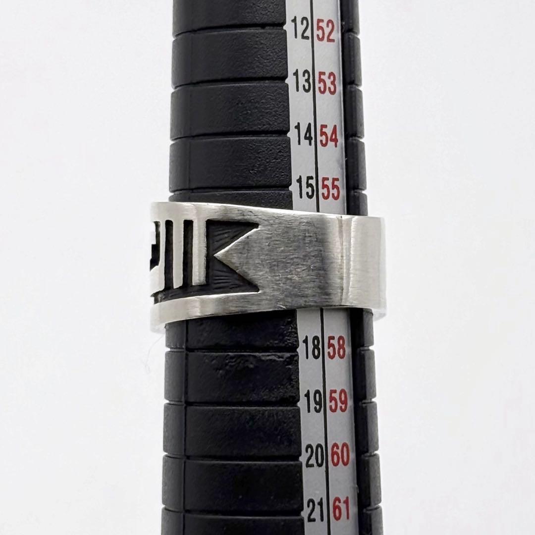 ホピ族 ジーン・プーヤウマ オーバーレイ ココペリ リング 17号 希少 美品