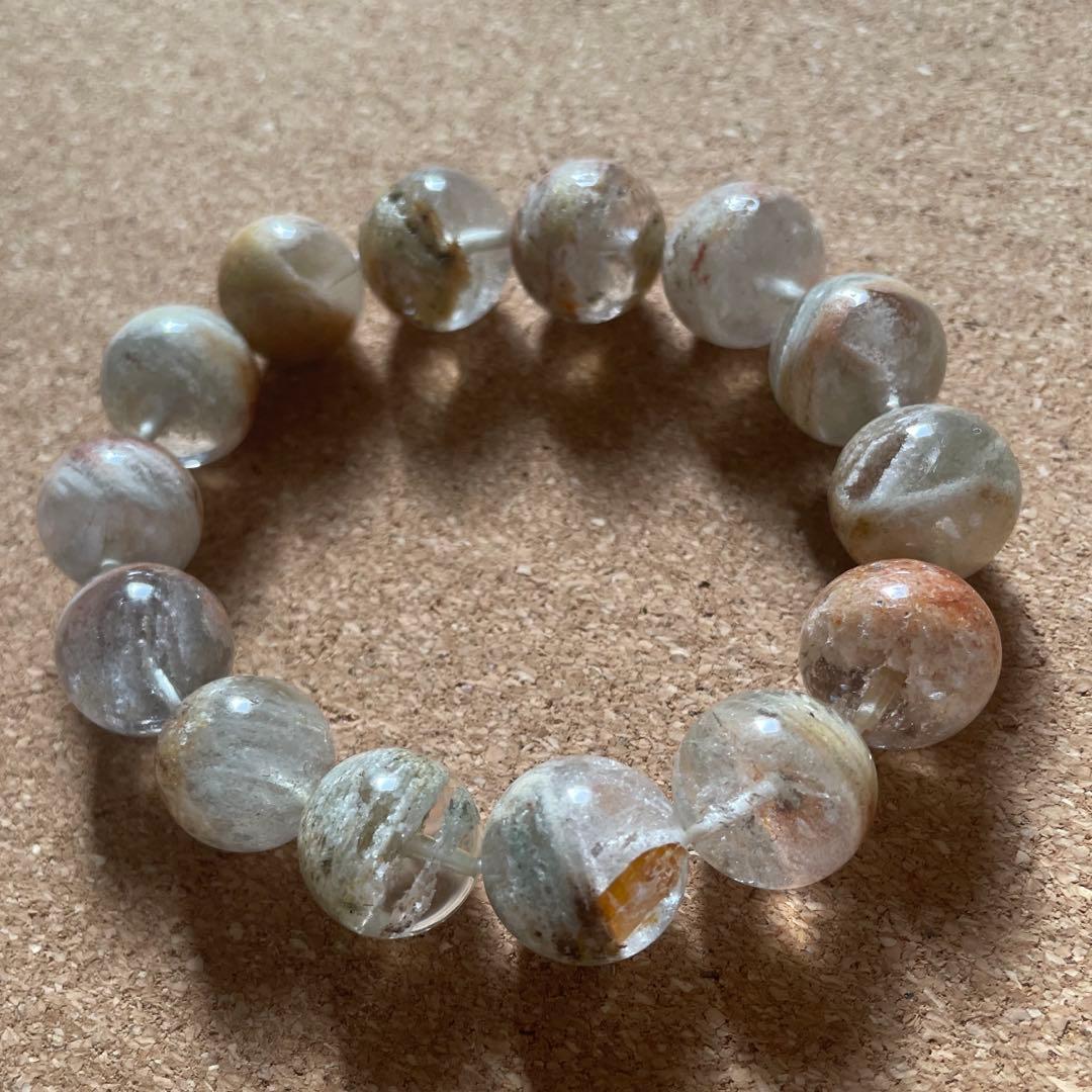 【大玉】スーパーファントムクォーツ ブレスレット 14㎜ 16㎝　新春セール中！