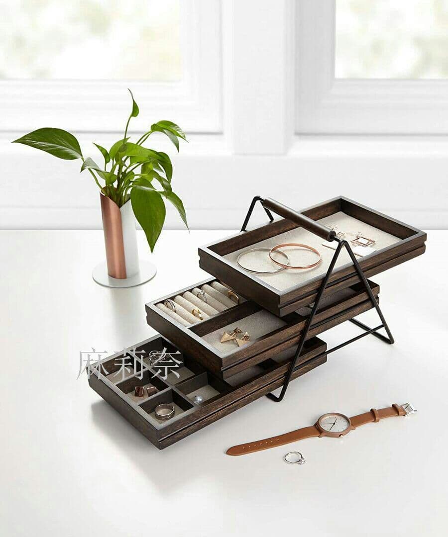 ジュエリー収納 ジュエリーボックス ケース アクセサリー収納 ウォルナット}