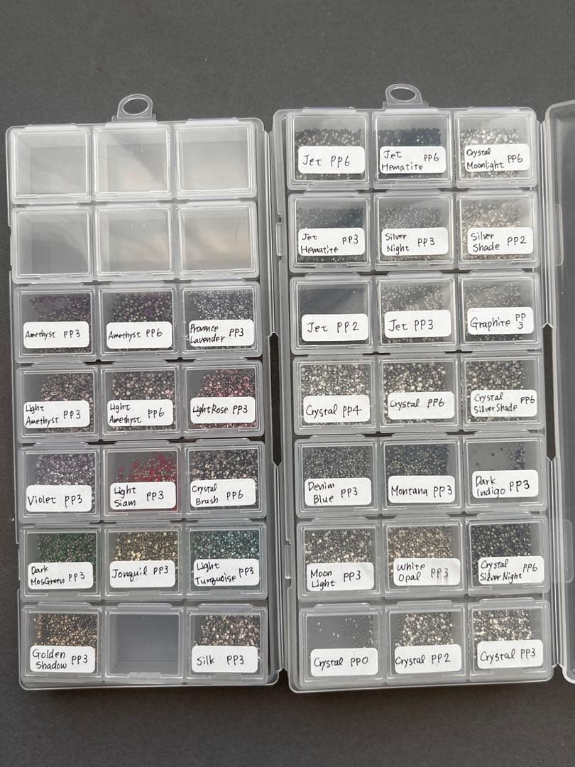 スワロフスキー　クリスタル　チャトン　pp18 pp10 スクエア等 色見本付き