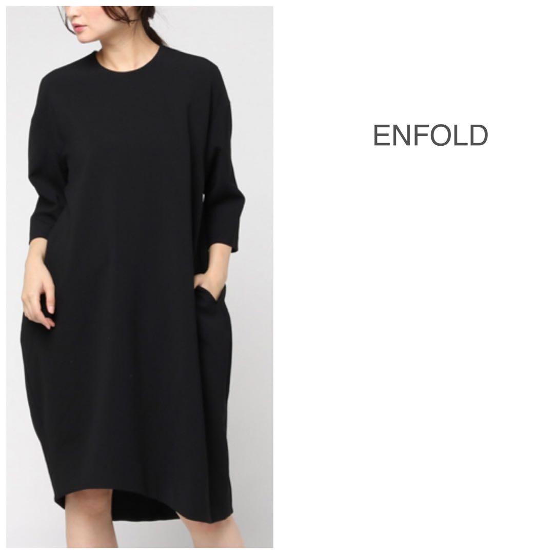 美品 3.9万 ENFOLD ダブルクロス アシンメコクーン ワンピース 36