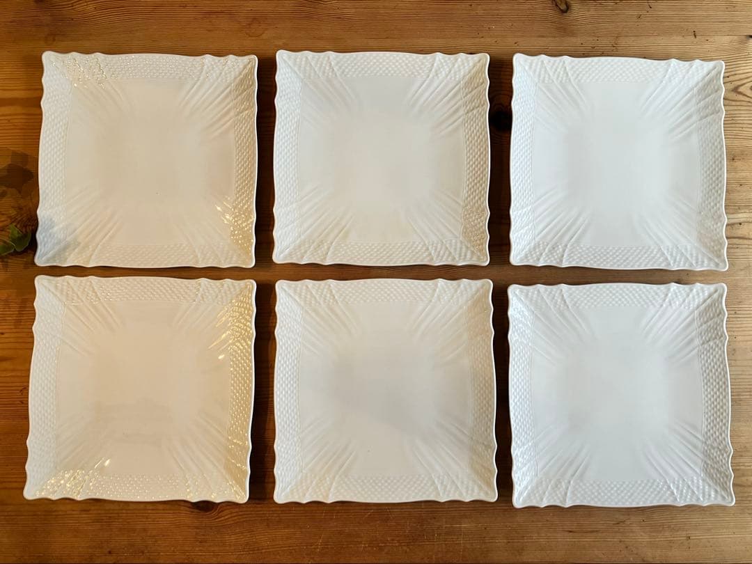 ジノリ　ベッキオホワイト　22スクエアディッシュ×6