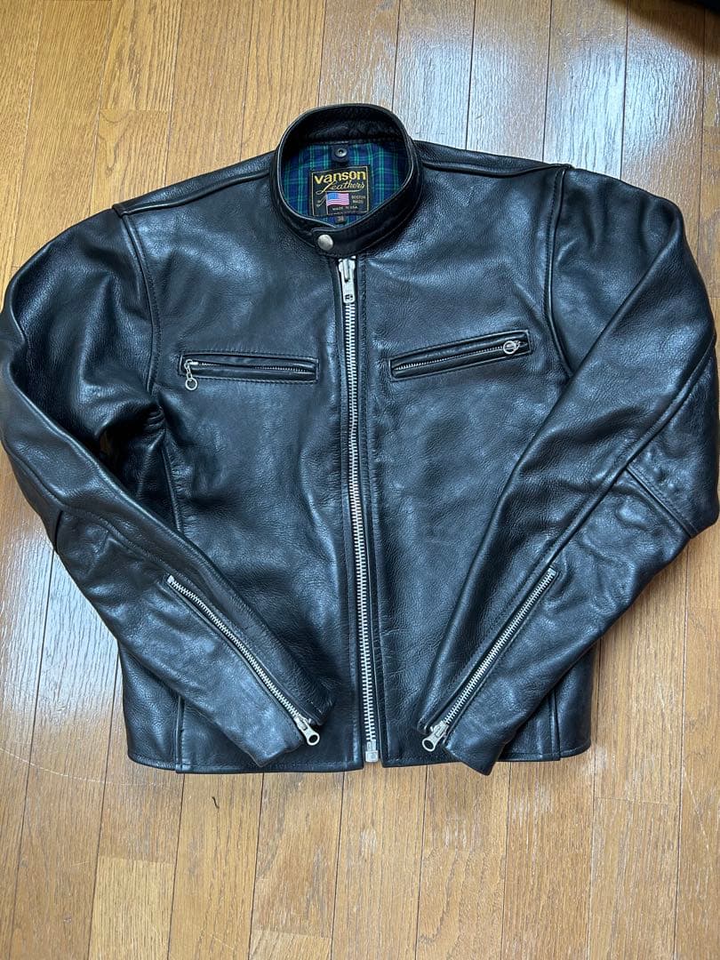 vanson シングルライダース レザージャケット 38