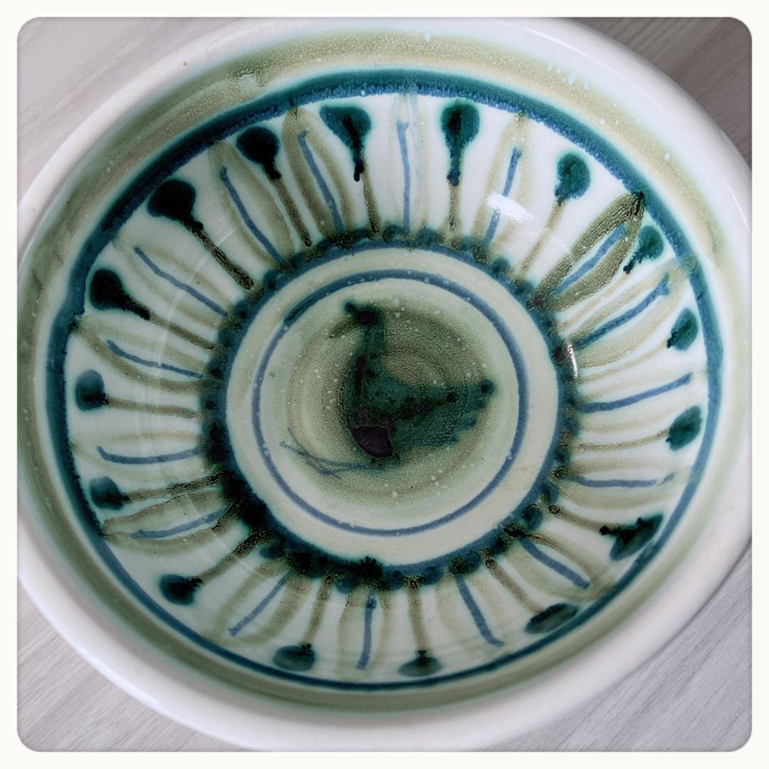 イギリス RYE POTTERY ハンドメイド　手描き鳥デザイン　ヴィンテージ