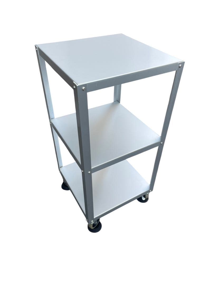 無印良品 アルミシェルフ 廃盤品 鈴木敏彦デザイン 3段 キャスター止め付き