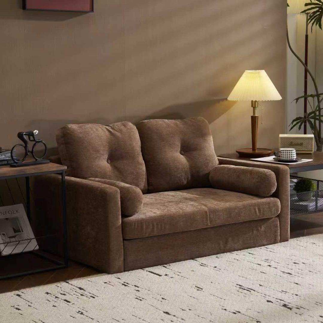 【新品】枕付き柔らか背もたれソファ 2人掛け コンパクト