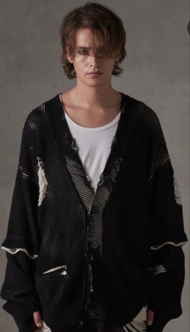 GRANCY ダメージ加工カーディガン L