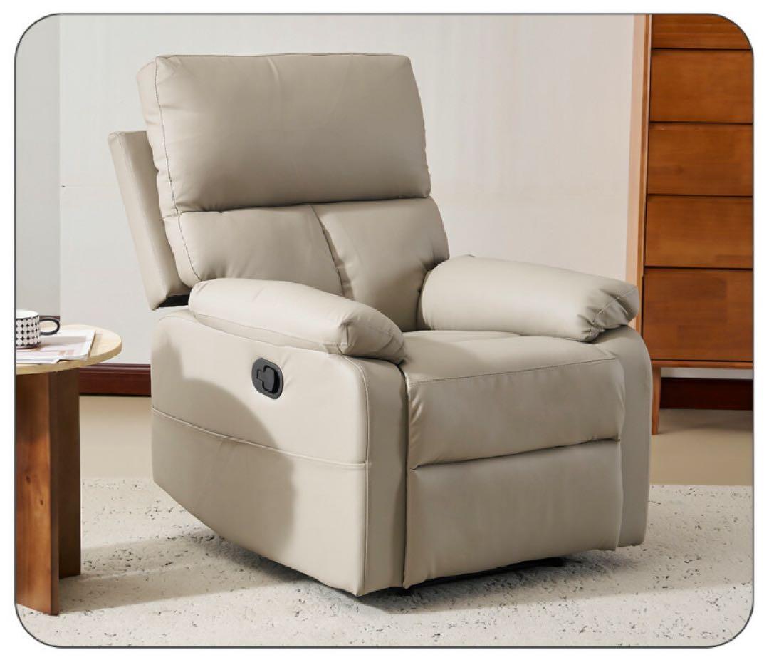 1人掛けソファ　リクライニングチェア　リクライニングソファ　手動　アッシュグレー