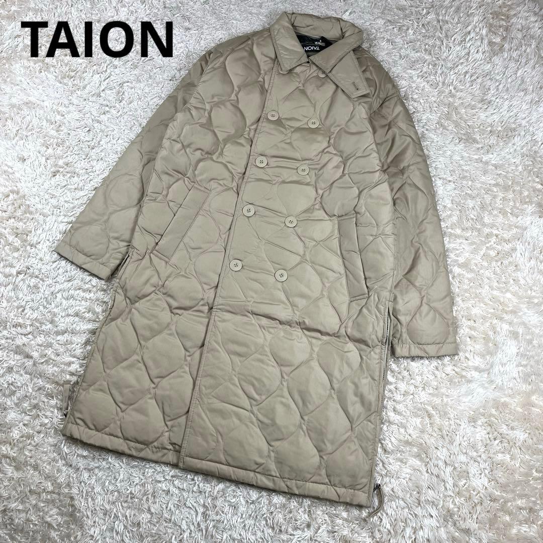 TAION タイオン ミリタリー ダブル ダウンコート ベージュ XSサイズ