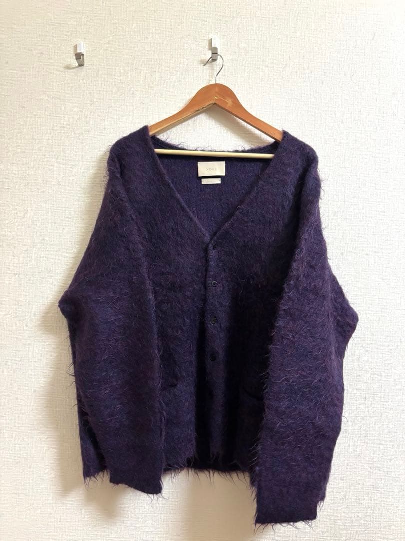 yoke 21aw モヘアカーディガン 紫