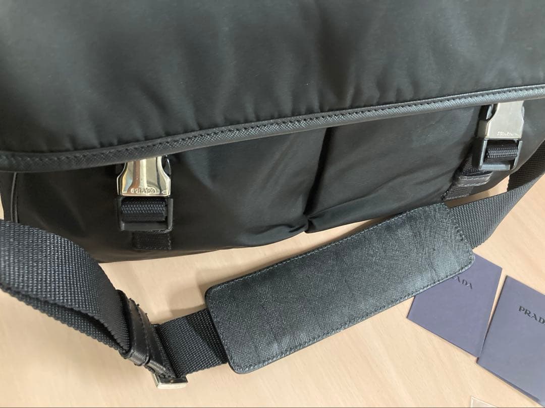 美品★PRADA★プラダ★メッセンジャーバッグ ★サフィアーノ×ナイロン★